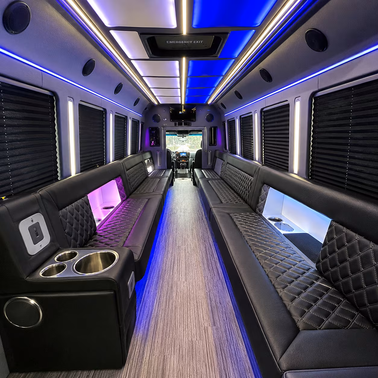 Jackson Bachelor & Bachelorette Transportation party bus interior