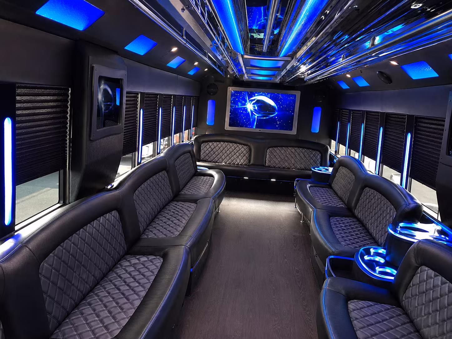 Jackson Birthday, Sweet 16, & Quinceañera Transportation party bus exterior