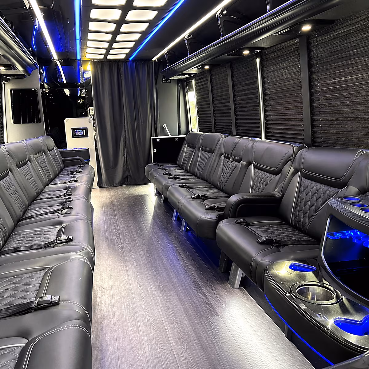 Jackson Prom & Homecoming Transportation party bus interior