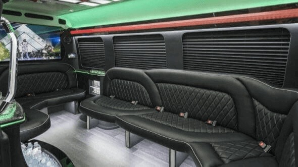 Interior of Charter Bus Company Gulfport's 14 Passenger Sprinter Limousine in Gulfport