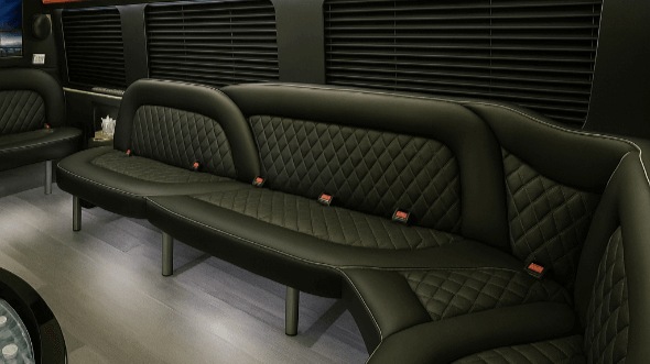 Interior of Charter Bus Company Little Rock's 14 Passenger Sprinter Limousine in Little Rock