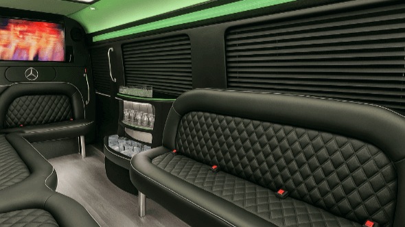 Interior of Jackson Party Bus Company's 15 Passenger Party Bus in Jackson
