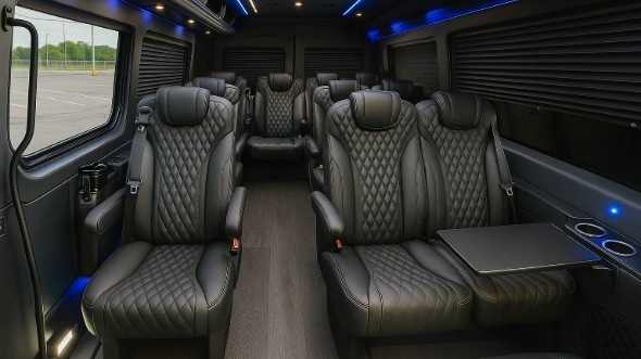 Interior of Charter Bus Company Jackson's 18 Passenger Minibus in Jackson