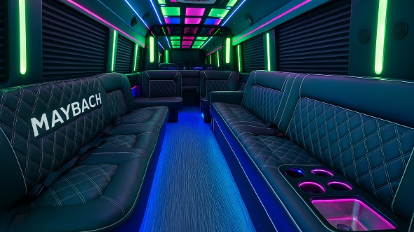 Interior of Charter Bus Company New Orleans's 20 Passenger Party Bus in New Orleans