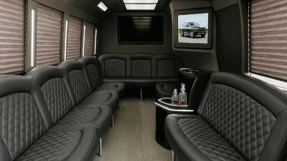 Interior of Charter Bus Company Mobile's 25 Passenger Party Bus in Mobile