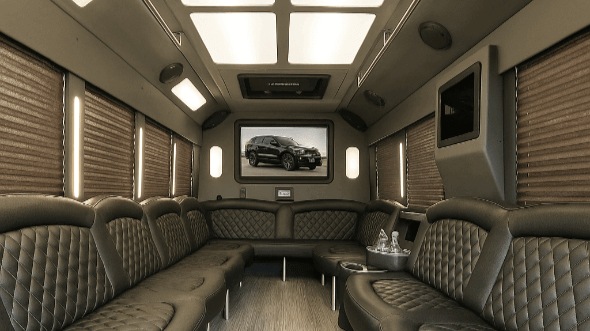 Interior of Charter Bus Company New Orleans's 25 Passenger Party Bus in New Orleans