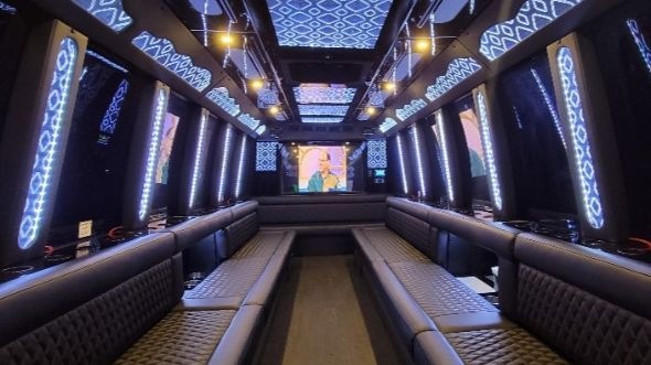 Interior of Charter Bus Company Memphis's 28 Passenger Party Bus in Memphis