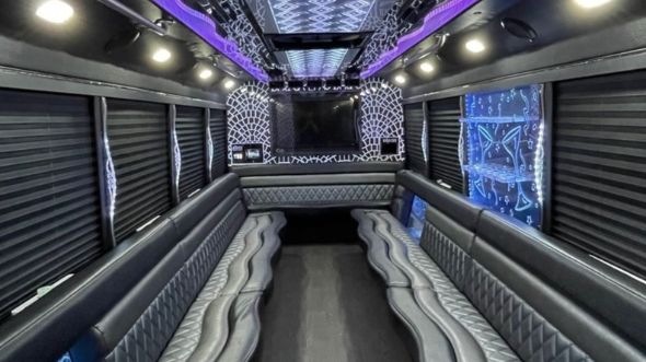 Interior of Jackson Party Bus Company's 50 Passenger Party Bus in Jackson