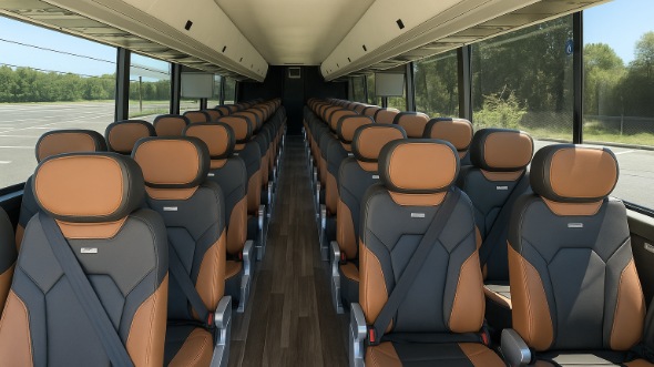 Interior of Charter Bus Company Jackson's 56 Passenger Charter Bus in Jackson