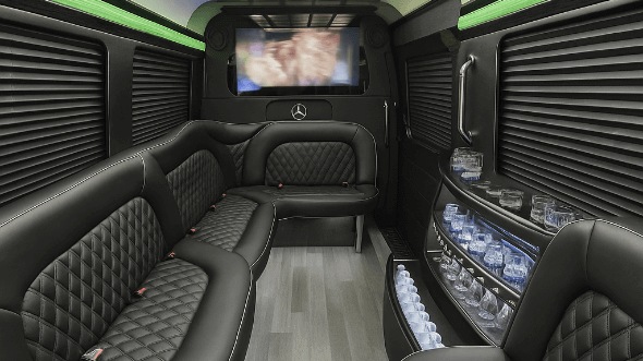 jackson 14 passenger sprinter limousine interior