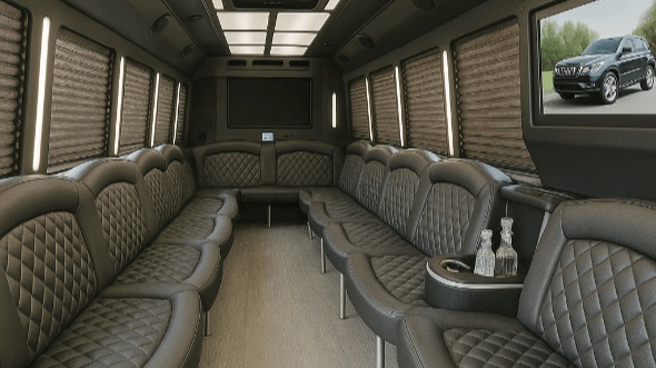 jackson 25 passenger party bus inside